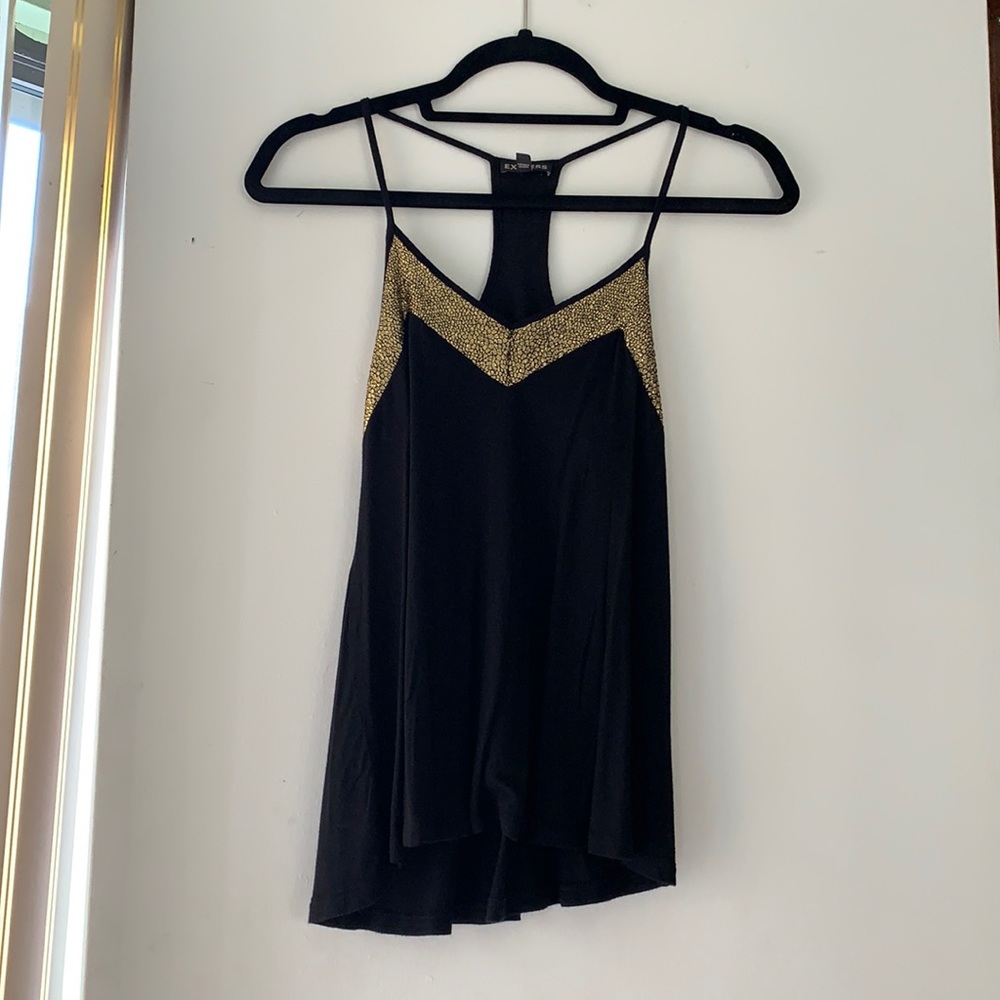 Express black and gold tank